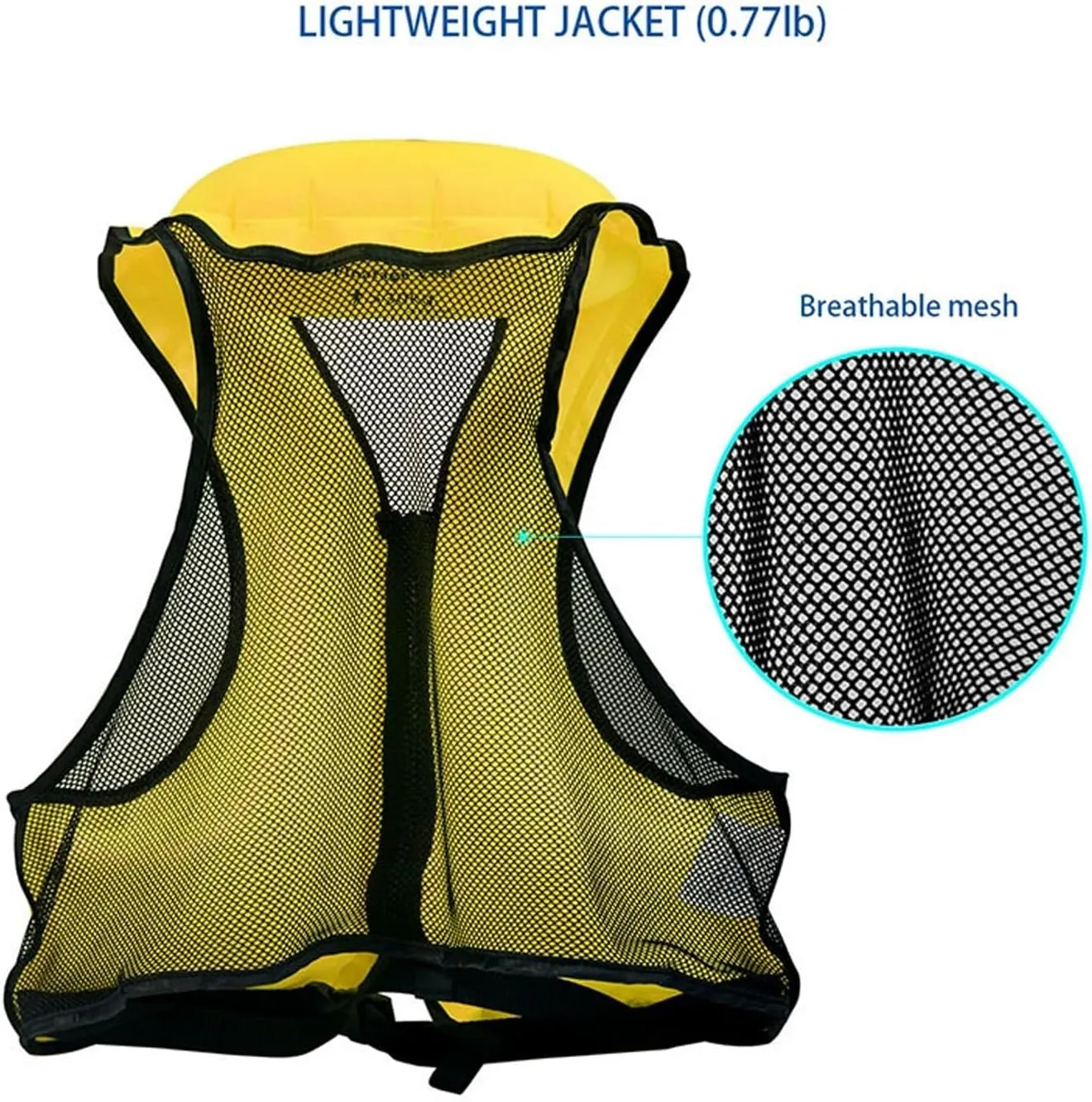 Snorkel Vest for Adults, Inflatable Snorkeling Vest, Swim Jackets, Inflatable Safety Float Jackets for Women/Men, 40-100kg, Swimming Vests for Kayaking, Paddle Boarding, Fishing, Surfing