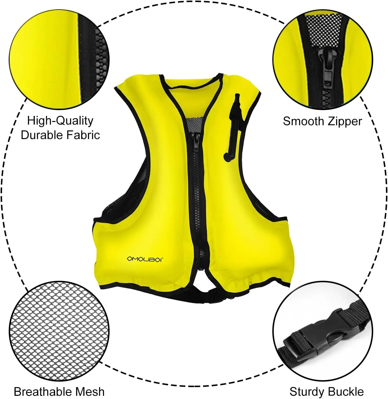 Snorkel Vest for Adults, Inflatable Snorkeling Vest, Swim Jackets, Inflatable Safety Float Jackets for Women/Men, 40-100kg, Swimming Vests for Kayaking, Paddle Boarding, Fishing, Surfing