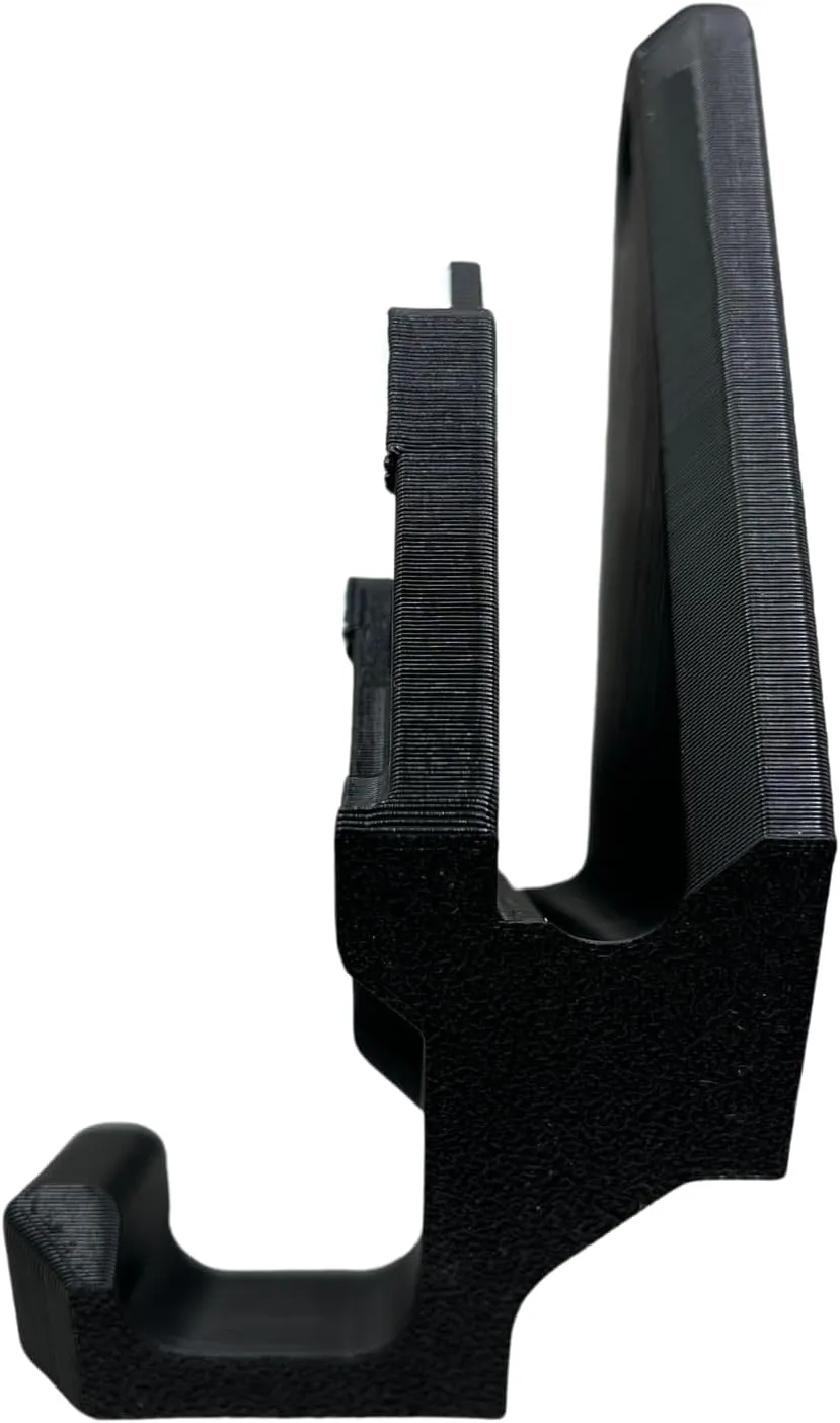 Snowboard Wall Mount with Hooks, Universal Design, Snowboard Rack, Space Saver, Wall Art (Black & White Mountains)