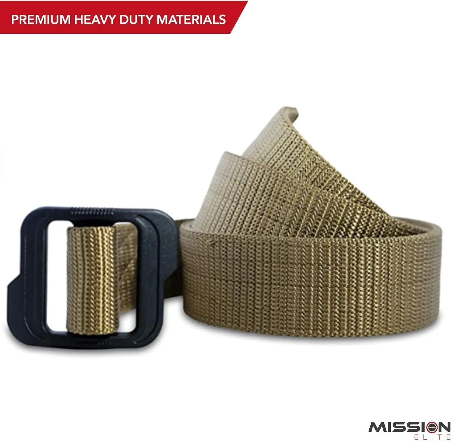 Tactical Belt, 1.5-inch Nylon Gun Belts for Men, 2-Ply EDC Belt with Adjustable Plastic Buckle