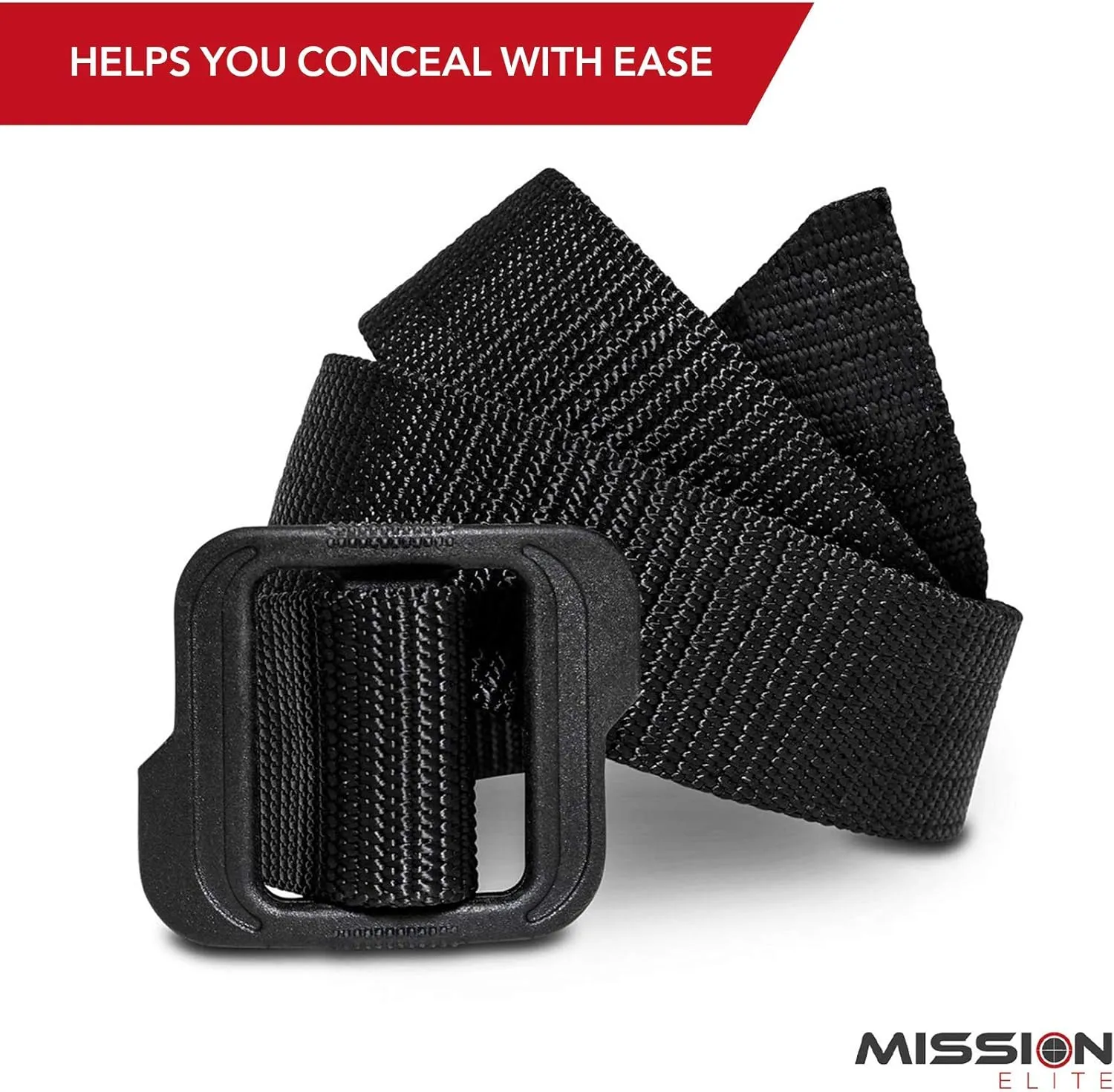 Tactical Belt, 1.5-inch Nylon Gun Belts for Men, 2-Ply EDC Belt with Adjustable Plastic Buckle