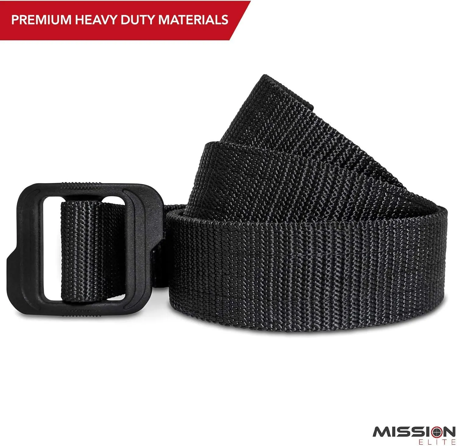 Tactical Belt, 1.5-inch Nylon Gun Belts for Men, 2-Ply EDC Belt with Adjustable Plastic Buckle
