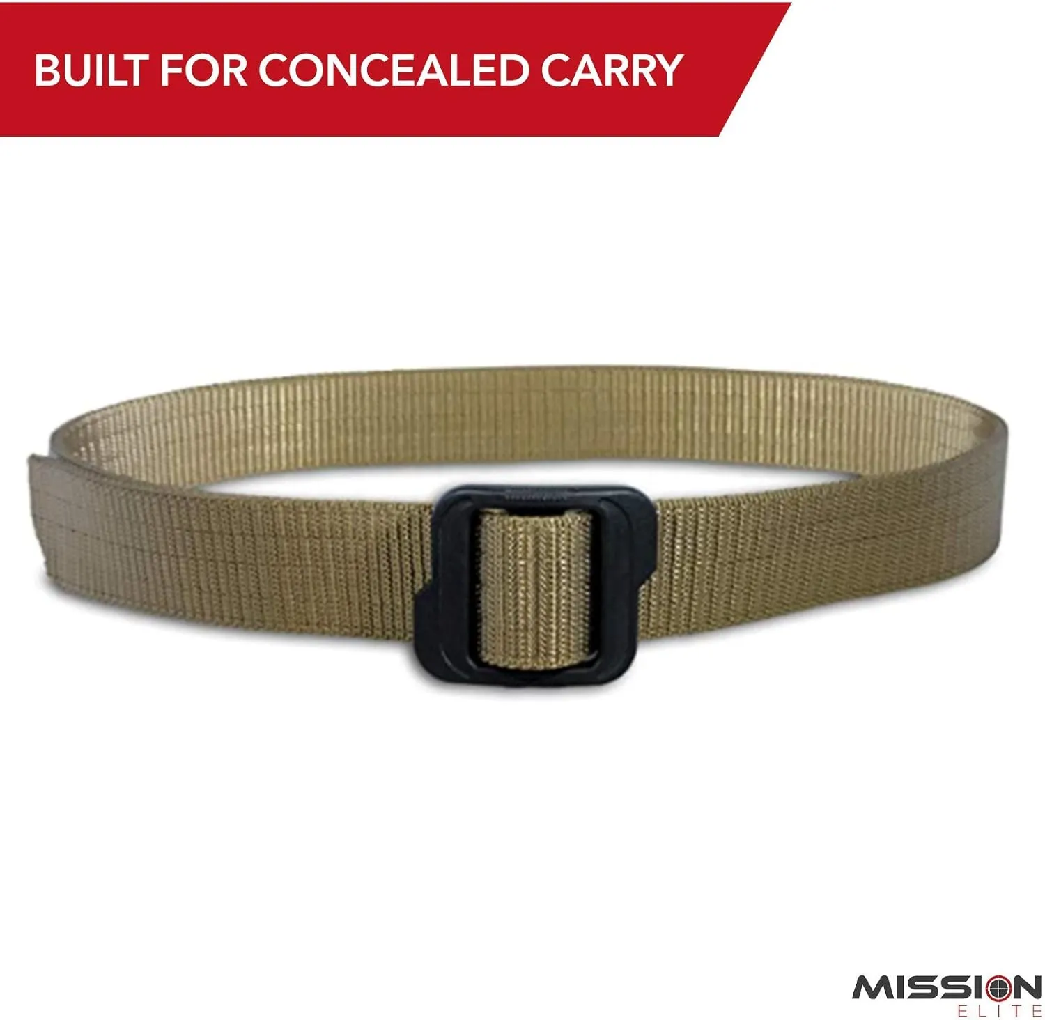 Tactical Belt, 1.5-inch Nylon Gun Belts for Men, 2-Ply EDC Belt with Adjustable Plastic Buckle