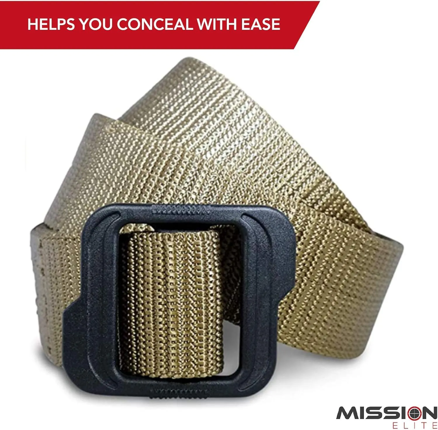 Tactical Belt, 1.5-inch Nylon Gun Belts for Men, 2-Ply EDC Belt with Adjustable Plastic Buckle