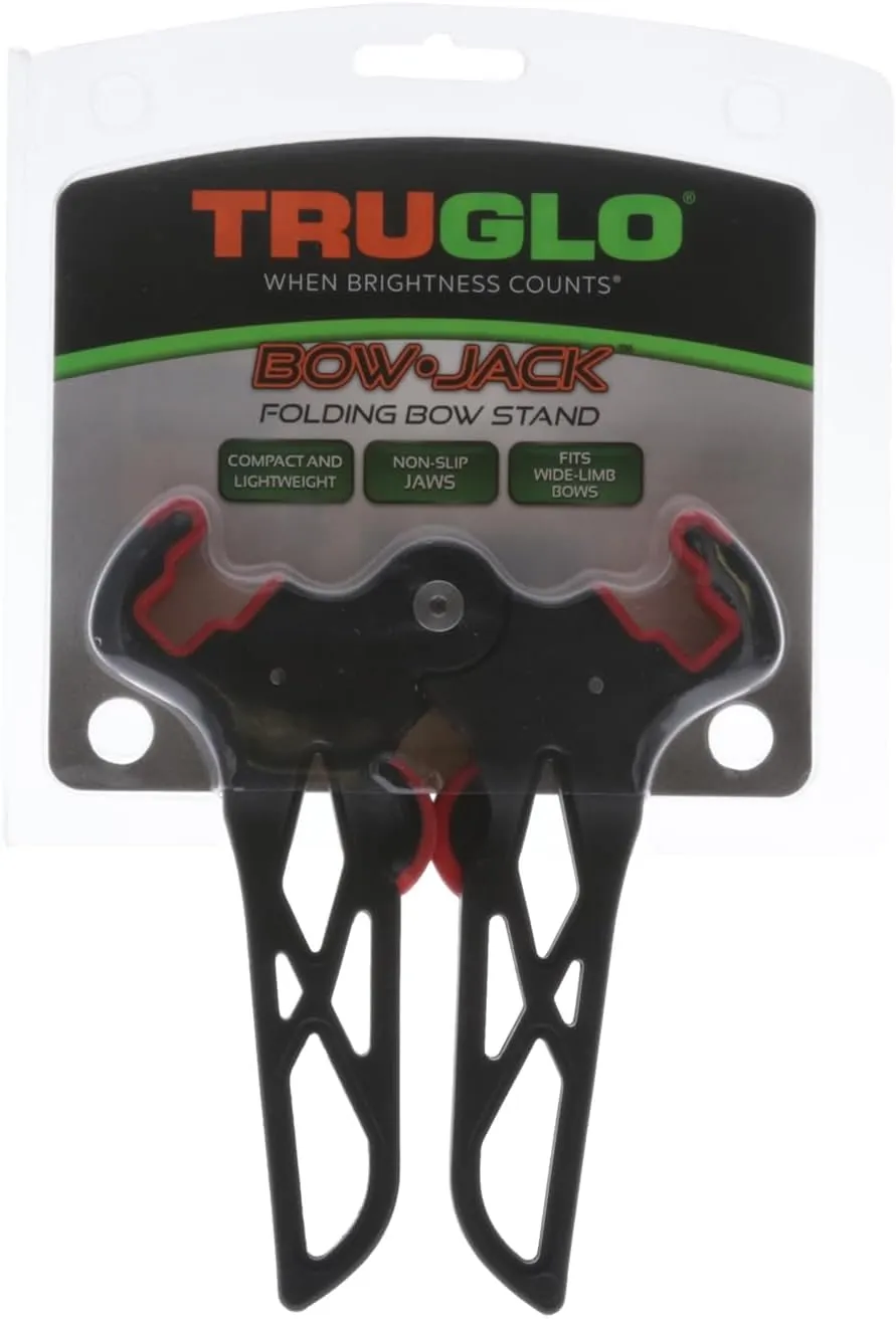 TRUGLO Bow Jack Lightweight Durable Portable Folding Bow Stand for Bowhunting w/Integrated Finger Tabs & Overmolded Rubber Grips