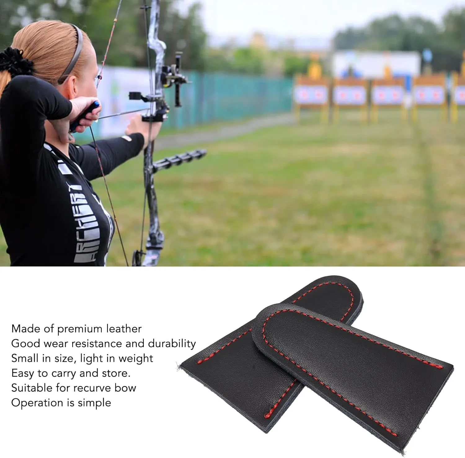 VBESTLIFE Archery Bow Limb Tip Protector, 1 Pair Bow Tip Protector Leather Bow Tip Guard for Outdoor Hunting Recurve Bow