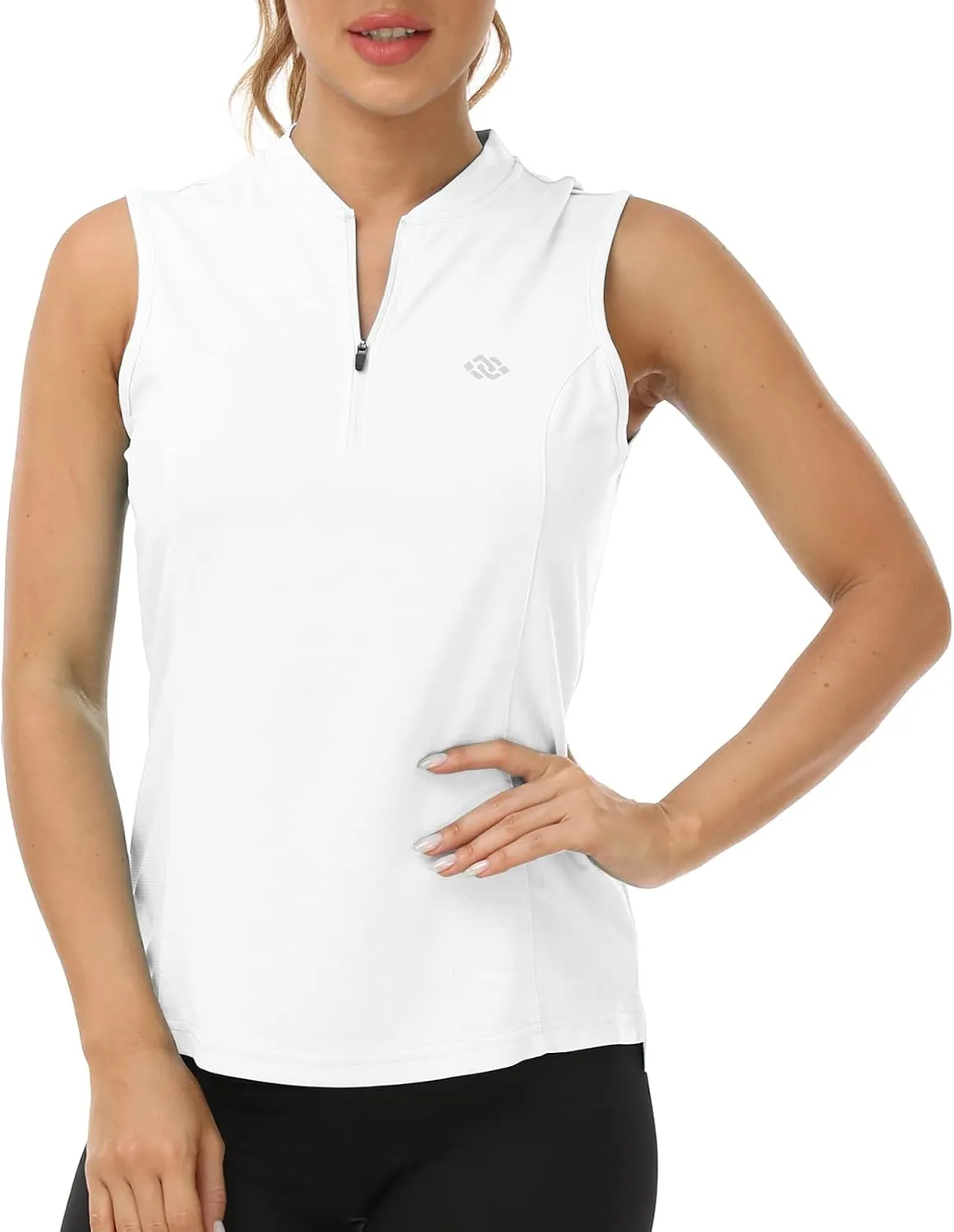 Women's Sleeveless Tennis Shirt Golf Shirts for Women Quick Dry Pickleball Shirts UPF 50  Sportswear T-Shirts with Zipper