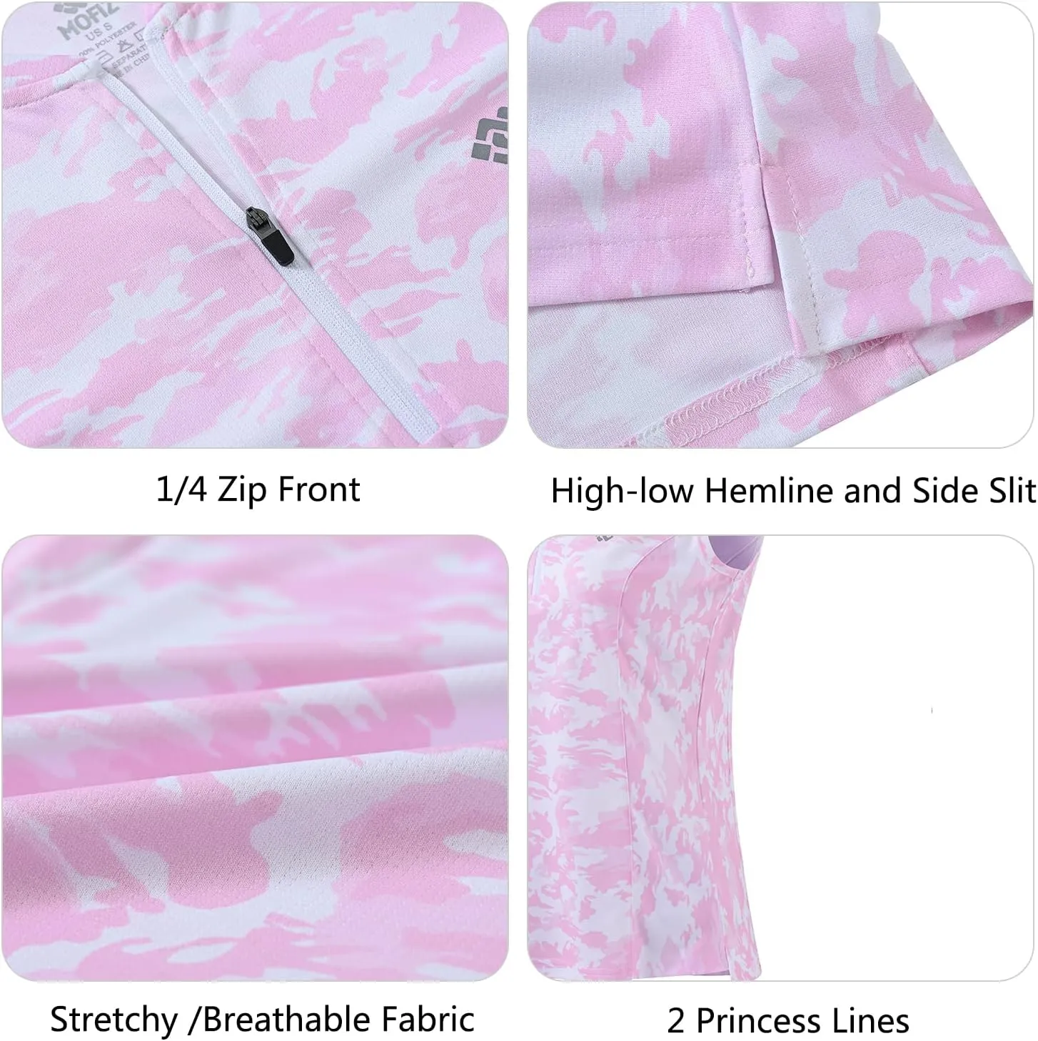 Women's Sleeveless Tennis Shirt Golf Shirts for Women Quick Dry Pickleball Shirts UPF 50  Sportswear T-Shirts with Zipper