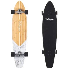 Zed White Marble 44" Top Mount Bamboo Kicktail Longboard