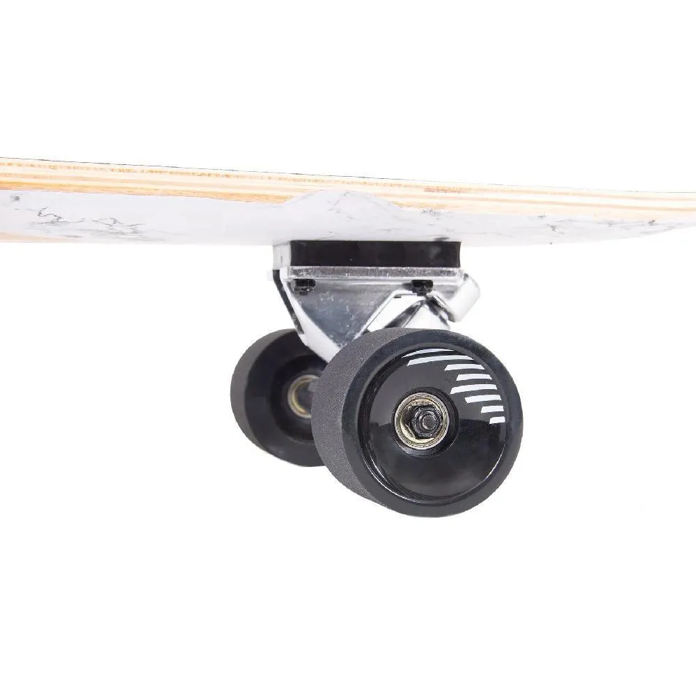 Zed White Marble 44" Top Mount Bamboo Kicktail Longboard